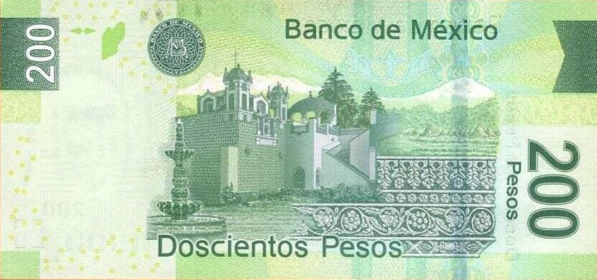 Back of Mexico p125t: 200 Pesos from 2009