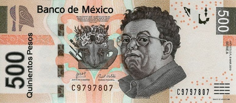 Front of Mexico p126a: 500 Pesos from 2010