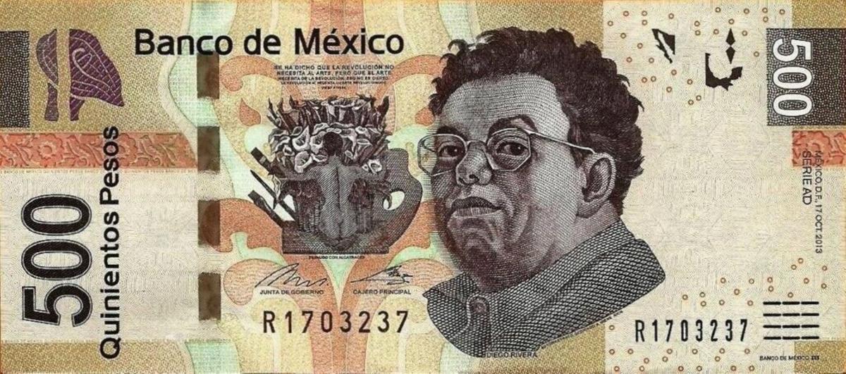 Front of Mexico p126ad: 500 Pesos from 2013