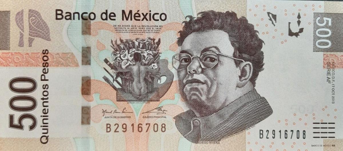 Front of Mexico p126af: 500 Pesos from 2013