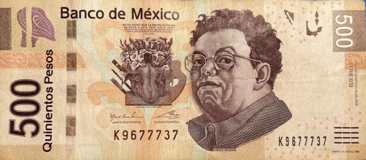 Front of Mexico p126bb: 500 Pesos from 2016