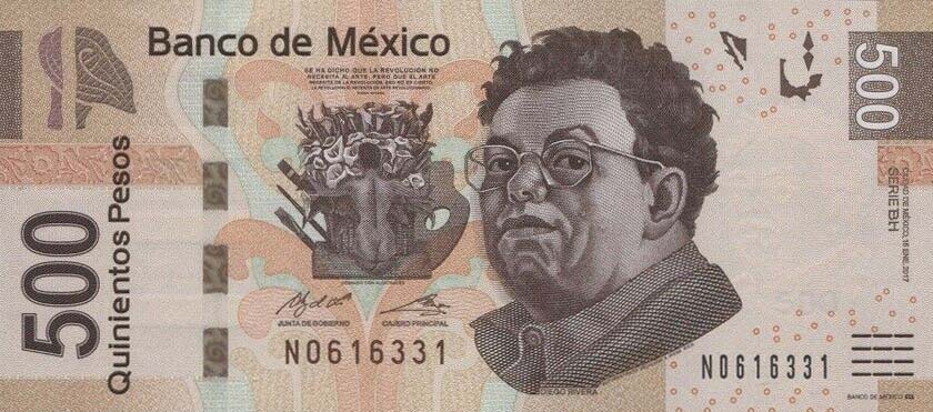 Front of Mexico p126bh: 500 Pesos from 2017