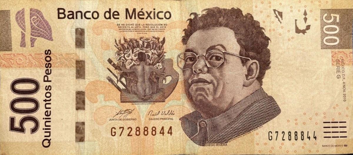 Front of Mexico p126g: 500 Pesos from 2010