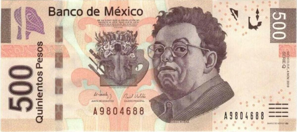 Front of Mexico p126k: 500 Pesos from 2010