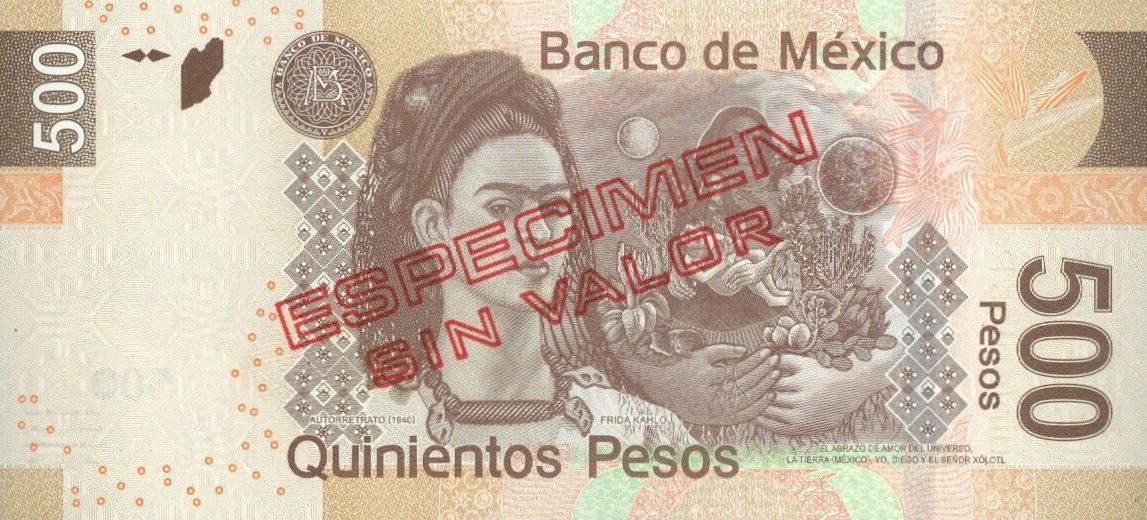 Back of Mexico p126s1: 500 Pesos from 2010