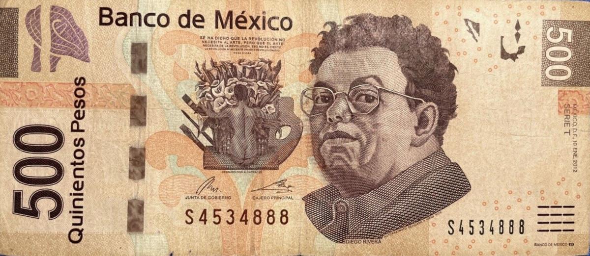 Front of Mexico p126t: 500 Pesos from 2012