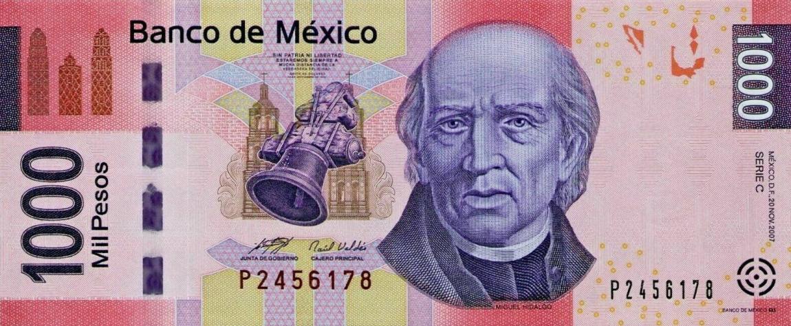 Front of Mexico p127c: 1000 Pesos from 2007