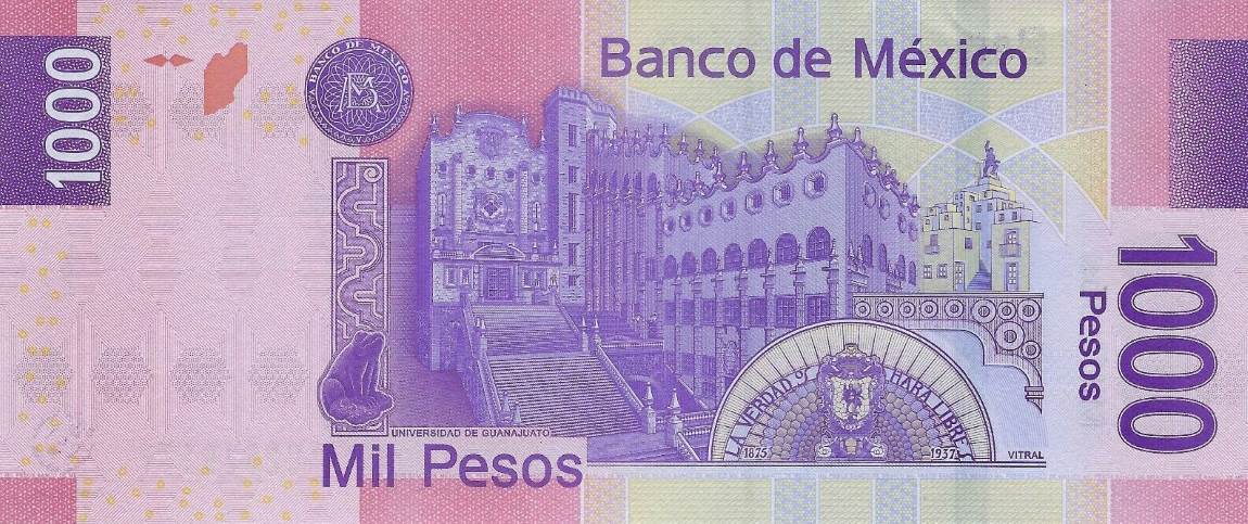 Back of Mexico p127d: 1000 Pesos from 2013