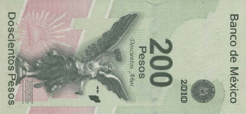 Back of Mexico p129d: 200 Pesos from 2008