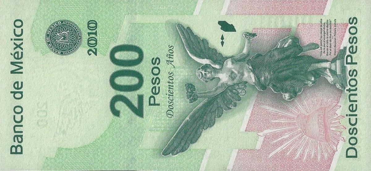 Back of Mexico p129e: 200 Pesos from 2008