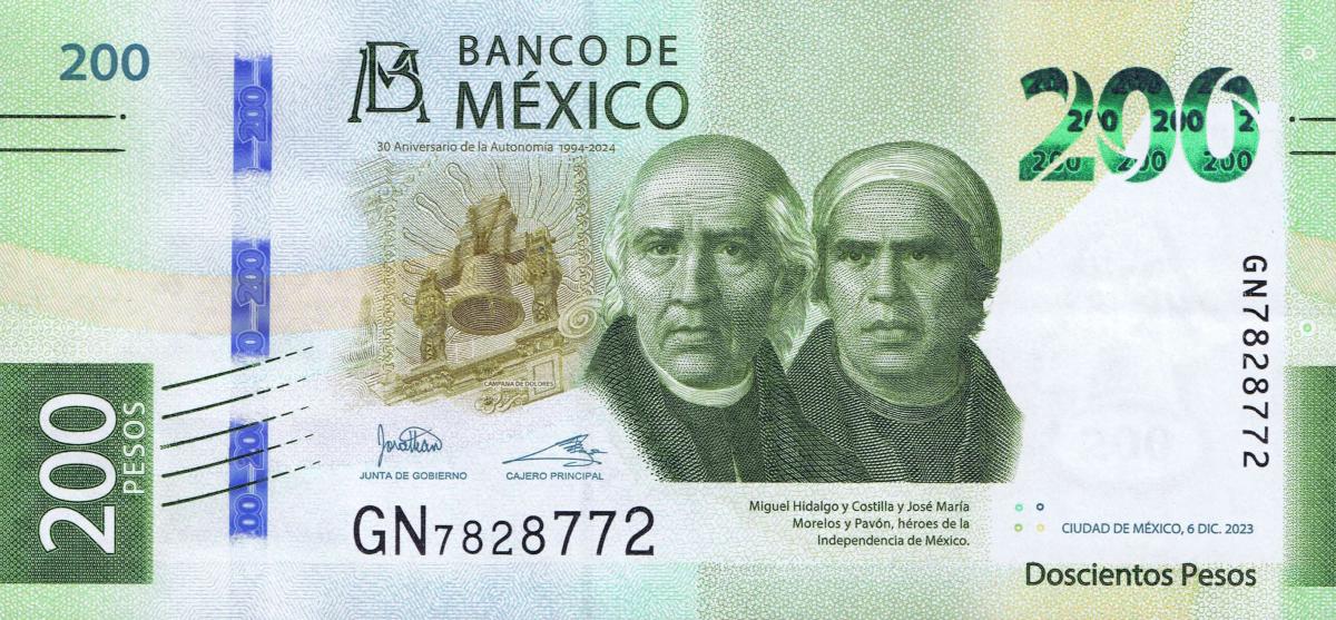 Front of Mexico p135Aa: 200 Pesos from 2023