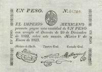 p1a from Mexico: 1 Peso from 1823