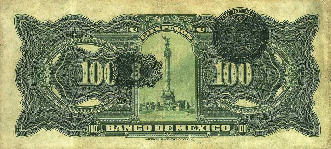 Back of Mexico p25f: 100 Pesos from 1933