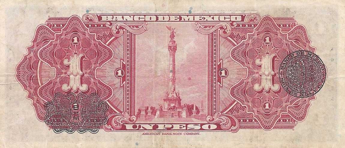 Back of Mexico p28a: 1 Peso from 1936