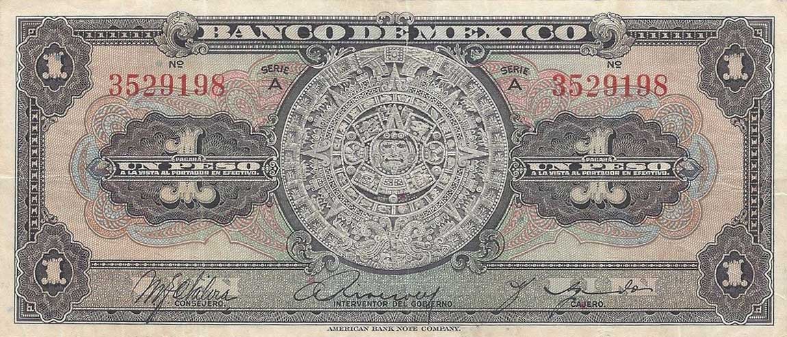 Front of Mexico p28a: 1 Peso from 1936