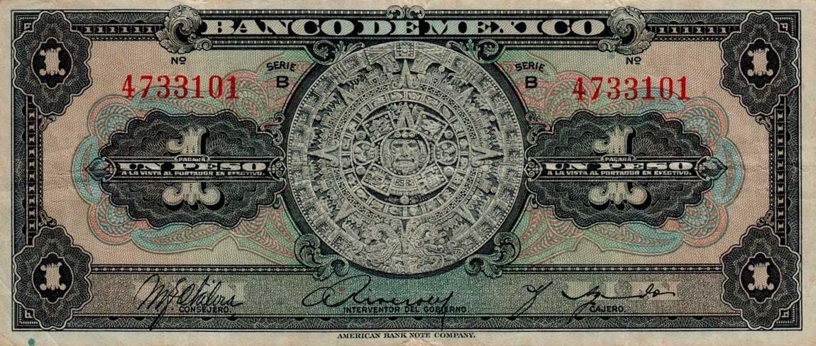 Front of Mexico p28b: 1 Peso from 1936
