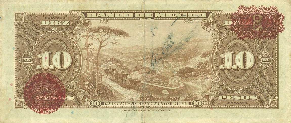 Back of Mexico p35a: 10 Pesos from 1937