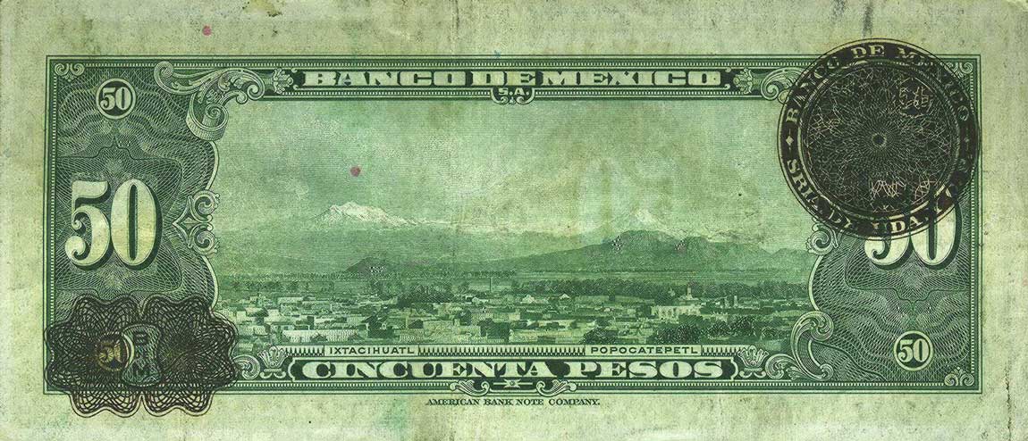 Back of Mexico p37a: 50 Pesos from 1937