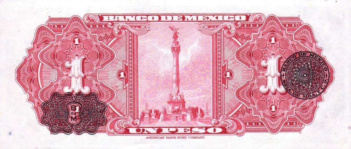 Back of Mexico p38d: 1 Peso from 1948