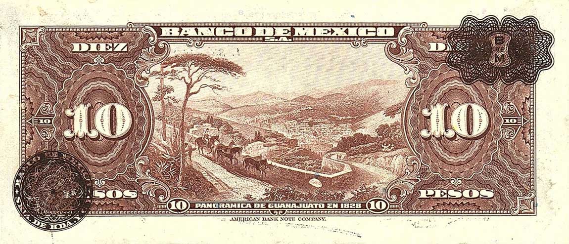 Back of Mexico p39b: 10 Pesos from 1943