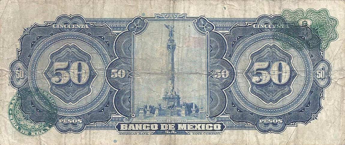 Back of Mexico p41c: 50 Pesos from 1944