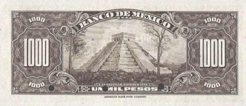 Back of Mexico p44s: 1000 Pesos from 1941