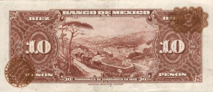 Back of Mexico p47b: 10 Pesos from 1947