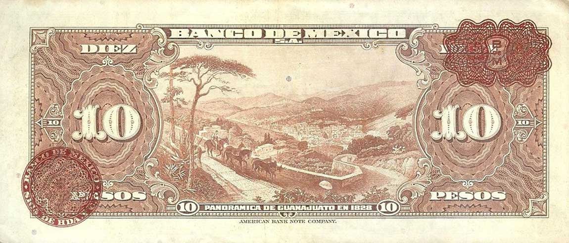 Back of Mexico p47d: 10 Pesos from 1949