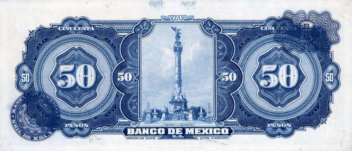 Back of Mexico p49h: 50 Pesos from 1956