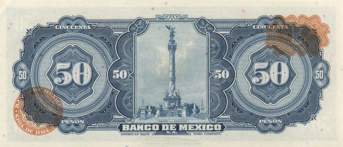 Back of Mexico p49n: 50 Pesos from 1961
