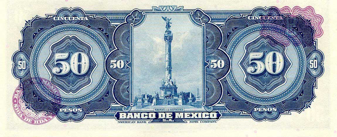 Back of Mexico p49q: 50 Pesos from 1967