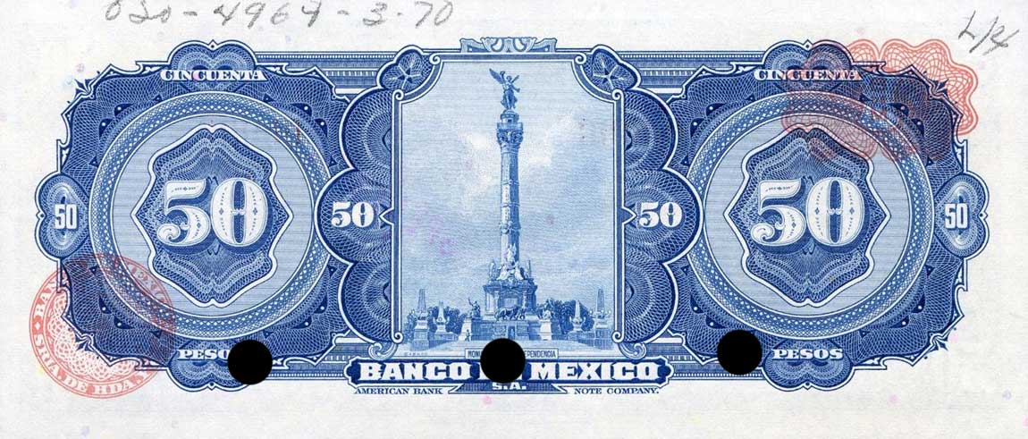 Back of Mexico p49s1: 50 Pesos from 1948