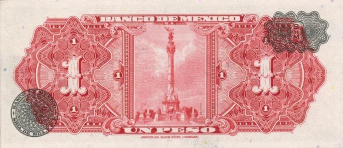 Back of Mexico p59g: 1 Peso from 1961