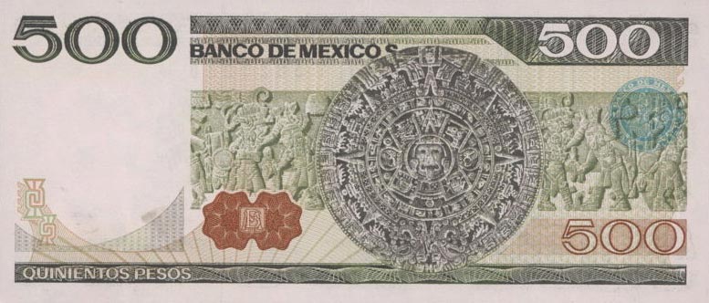 Back of Mexico p75b: 500 Pesos from 1982