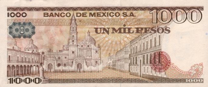 Back of Mexico p76c: 1000 Pesos from 1981