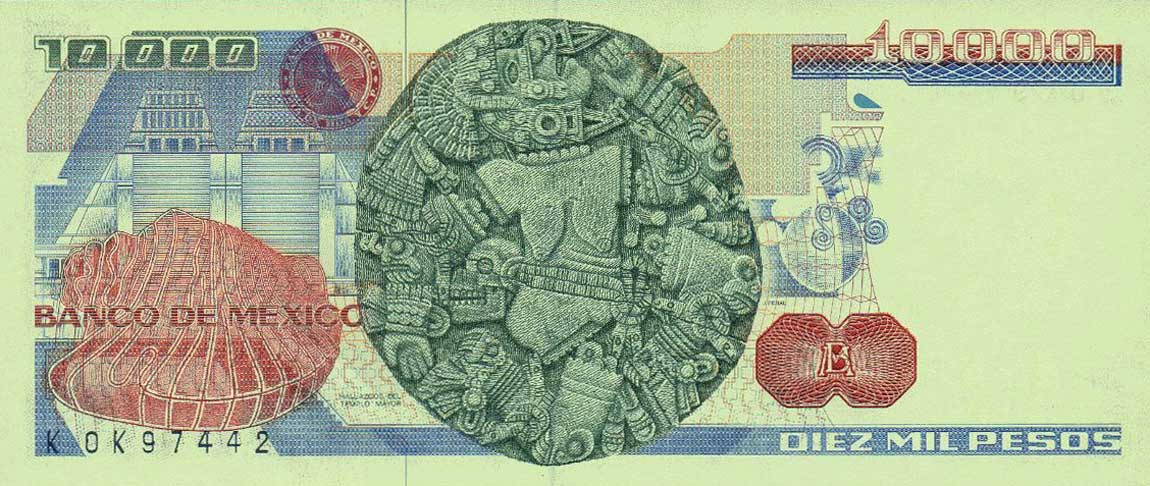 Back of Mexico p78b: 10000 Pesos from 1982