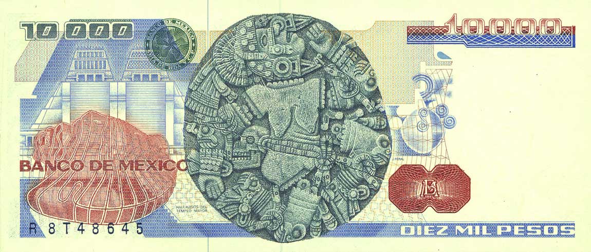 Back of Mexico p78c: 10000 Pesos from 1982