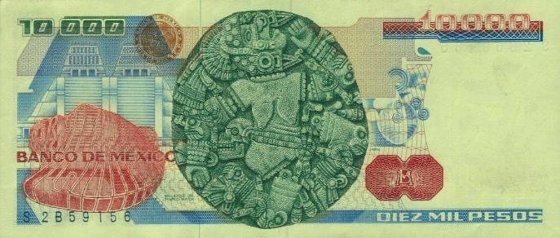 Back of Mexico p78e: 10000 Pesos from 1982