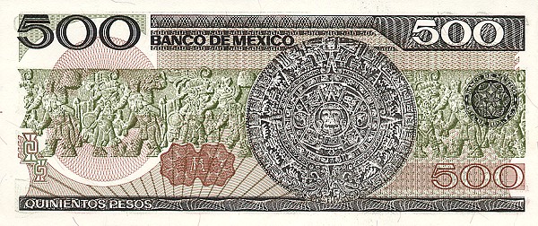 Back of Mexico p79b: 500 Pesos from 1984