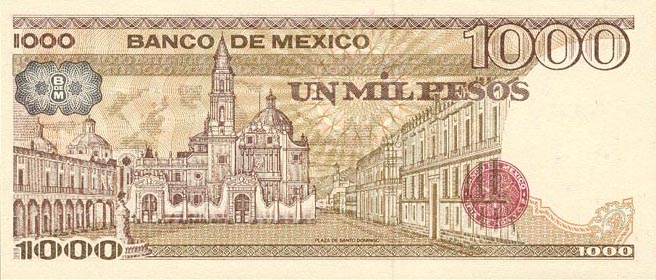 Back of Mexico p80b: 1000 Pesos from 1984