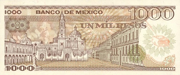 Back of Mexico p81: 1000 Pesos from 1984