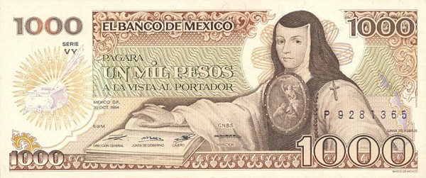 Front of Mexico p81: 1000 Pesos from 1984