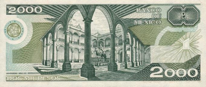 Back of Mexico p82a: 2000 Pesos from 1983