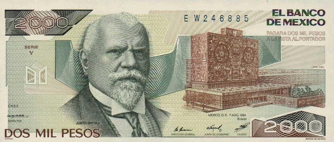 Front of Mexico p82b: 2000 Pesos from 1984