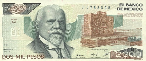 Front of Mexico p82c: 2000 Pesos from 1984