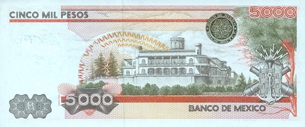 Back of Mexico p83a: 5000 Pesos from 1983