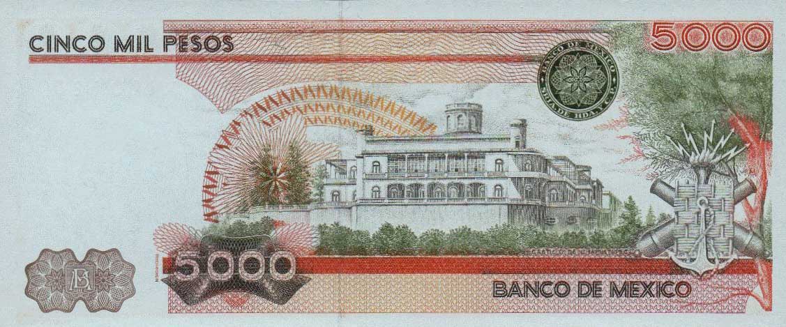 Back of Mexico p83c: 5000 Pesos from 1983