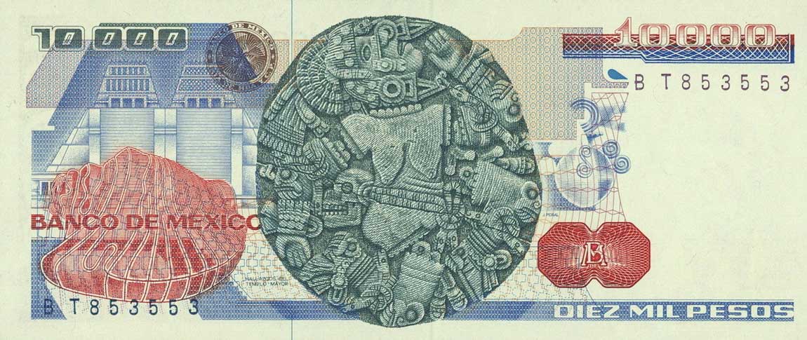 Back of Mexico p84d: 10000 Pesos from 1983