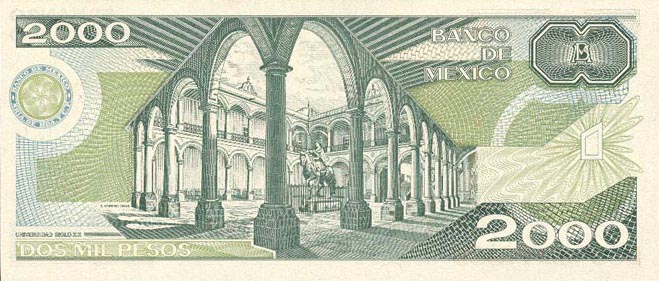 Back of Mexico p86b: 2000 Pesos from 1987