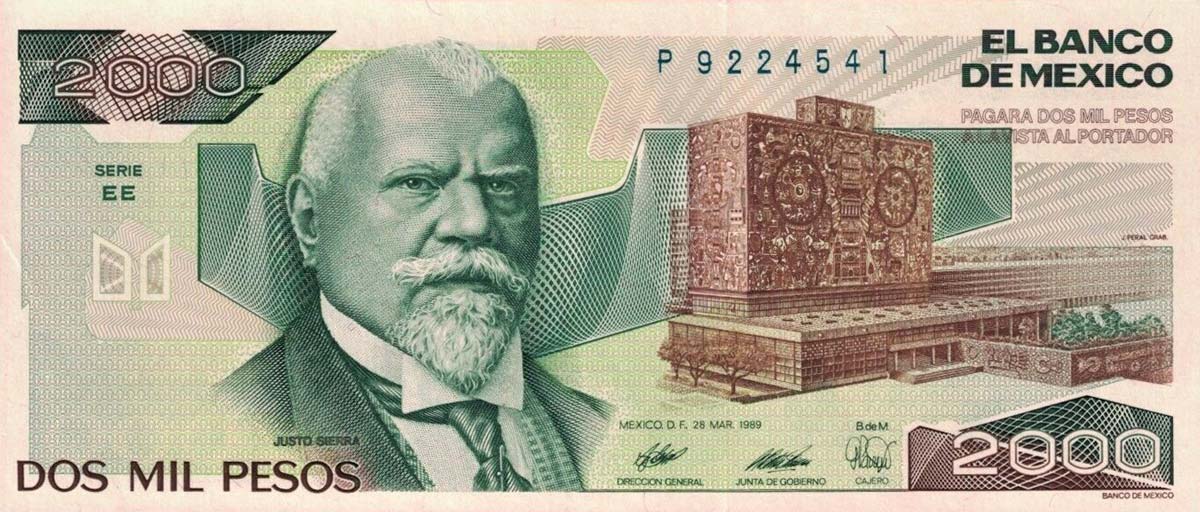 Front of Mexico p86c: 2000 Pesos from 1989